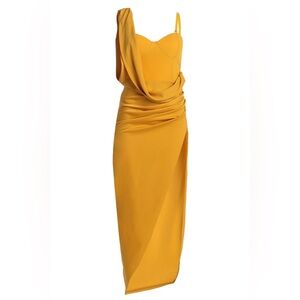 Yellow Kristiana Slit Dress